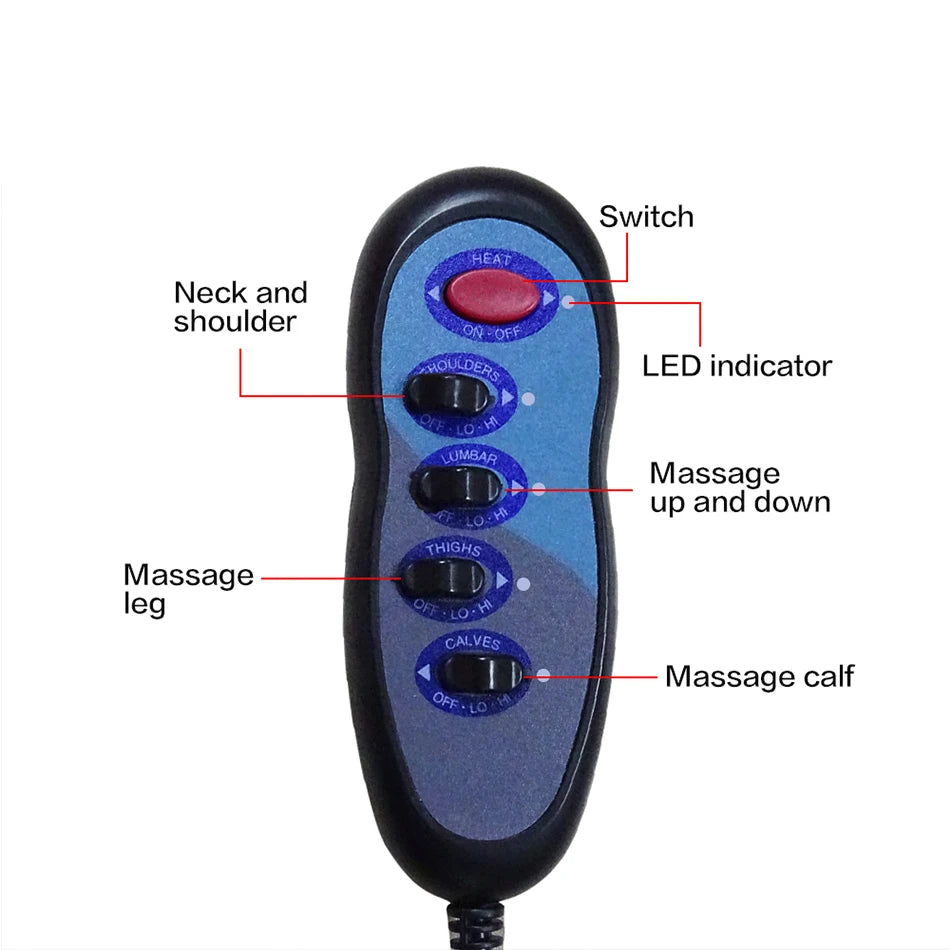 Electric Vibrator Heating Back Neck Massager Mattress Leg Waist Cushion Mat Home Office Relax Bed Pain Relief Health Care