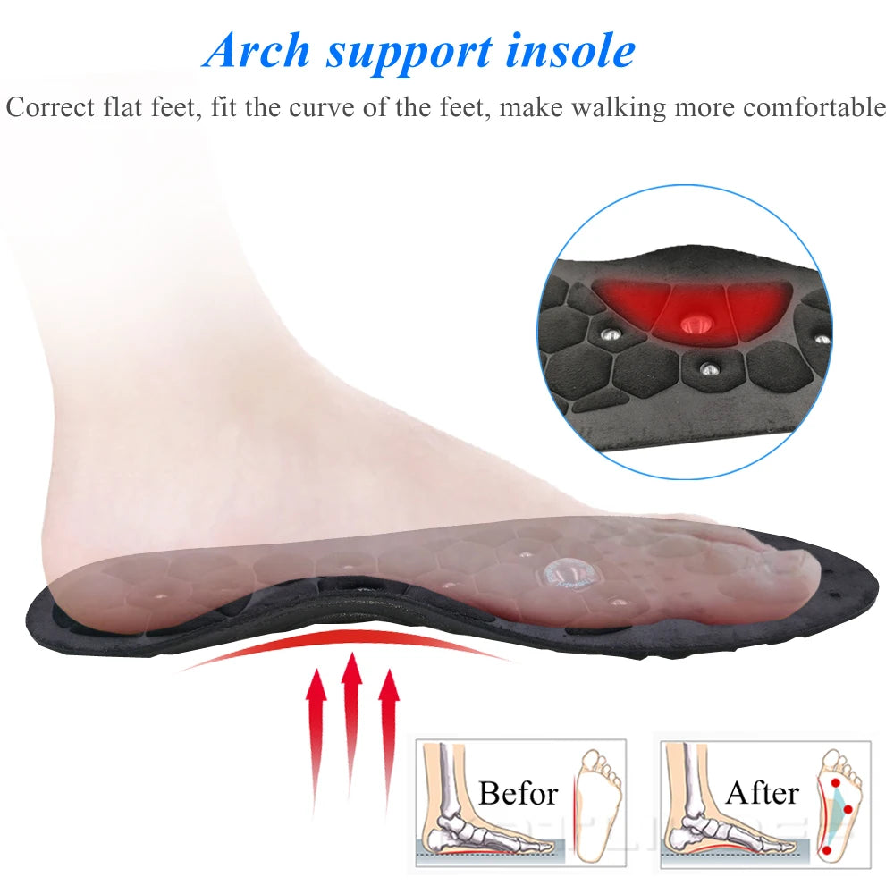 Acupressure Magnetic Massage Insoles For Foot Therapy Reflexology Pain Relief Health Massager  Arch Support Shoes Soles Inserts