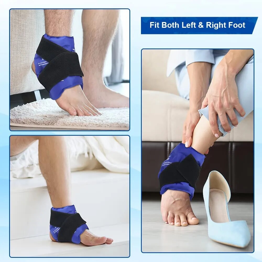 Ankle Brace Ice Pack Wrap For Injuries Hot Cold Therapy Reusable Gel Cold Pack Ankle Support For Pain Relief Sprains