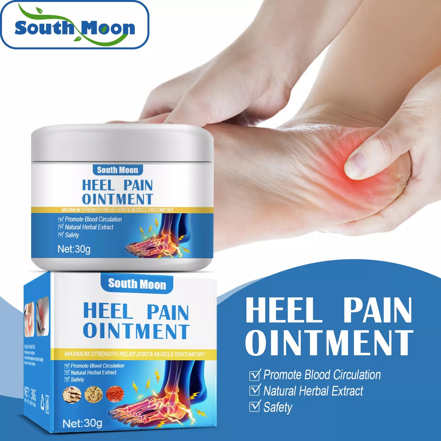 30g (1.1 Oz) Heel Pain Ointment Rheumatoid Arthritis Herbal Ointment Sprained Waist Foot Bone Spur Health Care