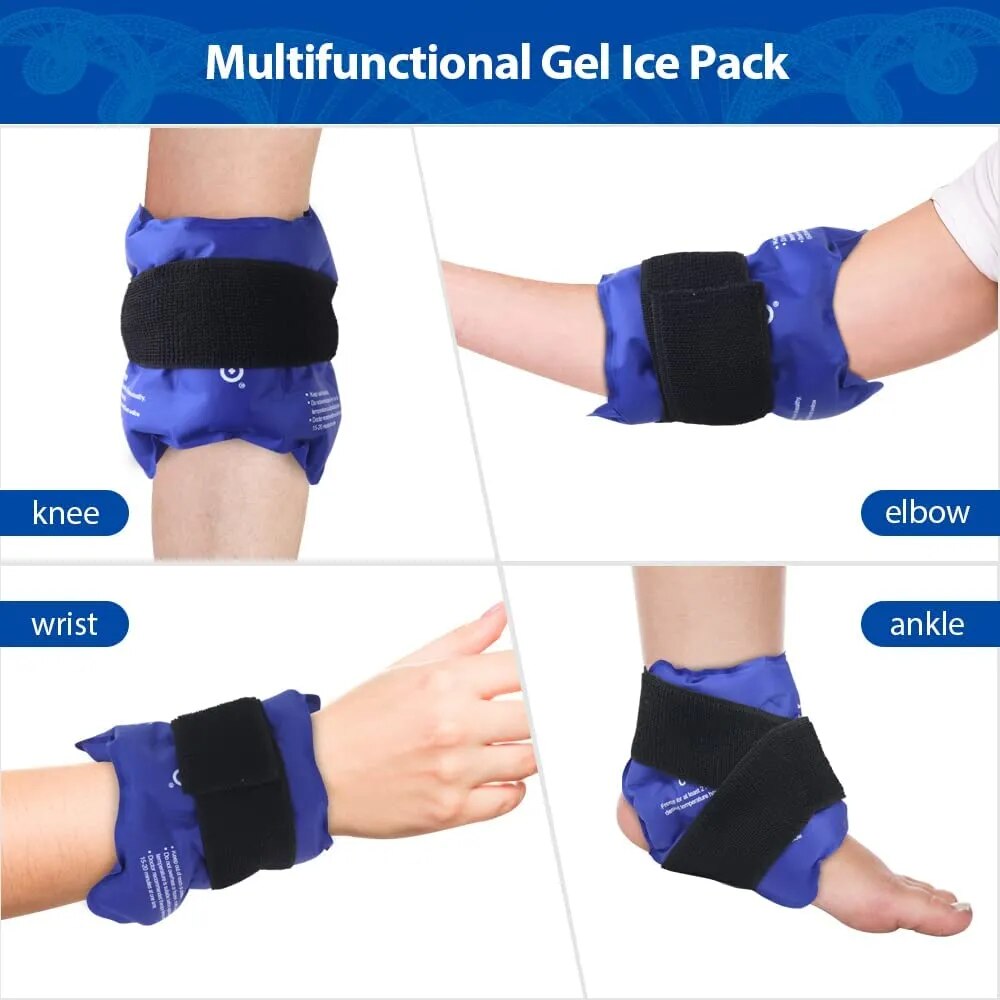 Tobillera paquete de hielo envoltura para lesiones terapia de frío caliente Gel reutilizable paquete frío soporte de tobillo para aliviar el dolor esguinces