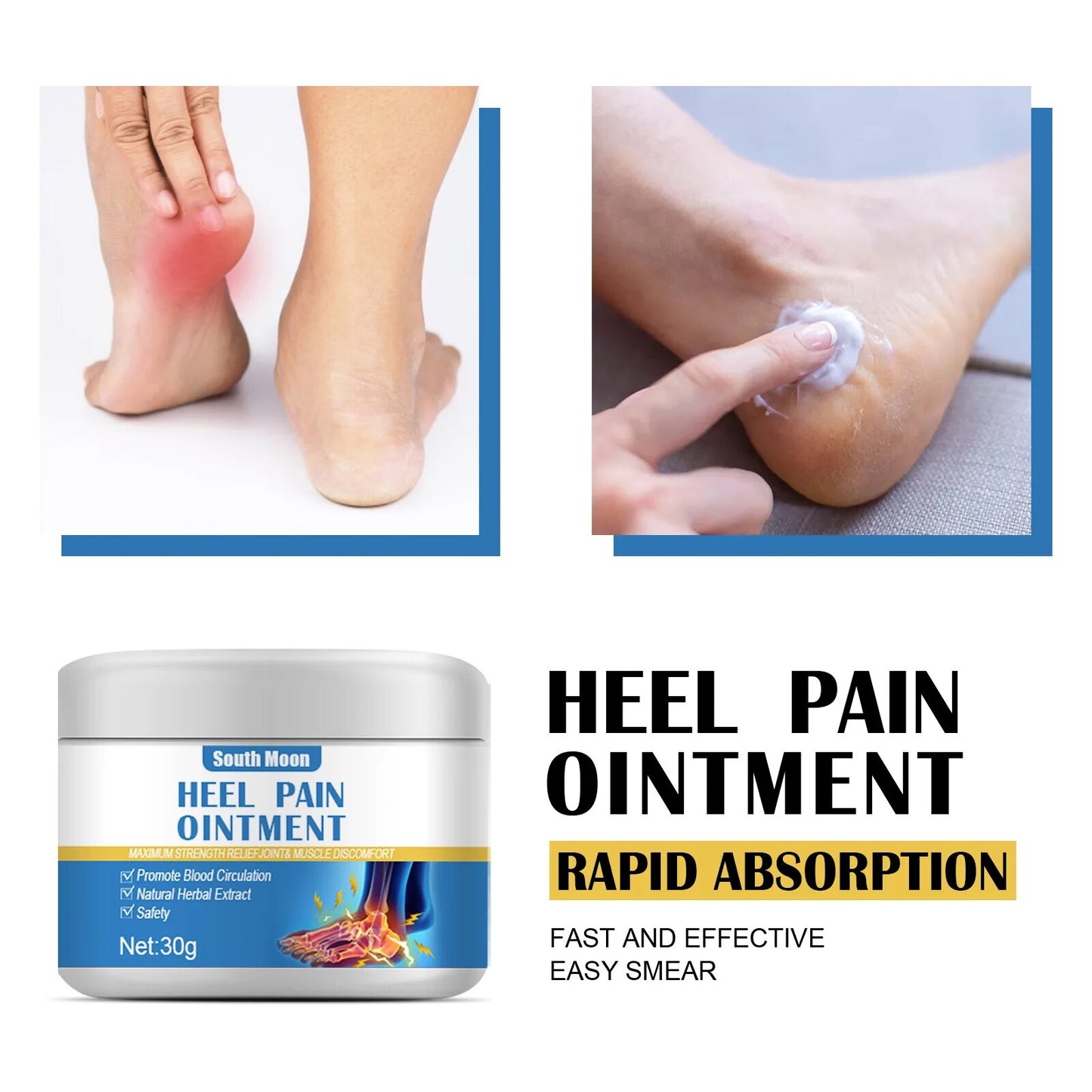 30g (1.1 Oz) Heel Pain Ointment Rheumatoid Arthritis Herbal Ointment Sprained Waist Foot Bone Spur Health Care