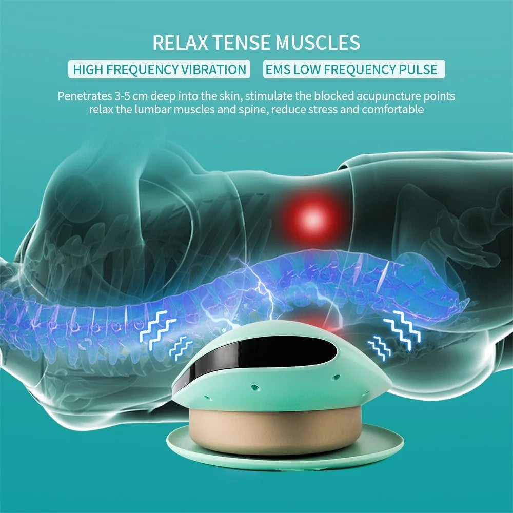 Recharging Pulse Heating Lumbar Massager Spectrum Therapy Waist Massager Relieve Lumbar Spine Stiffness Reduce Pain Relax Muscle