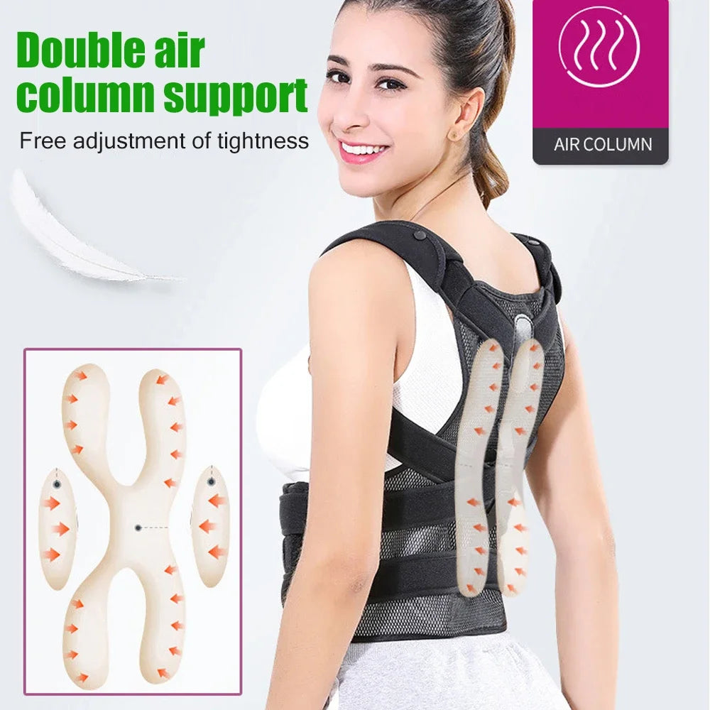 Tcare Inflatable Posture Corrector Belt Spine and Back Support Providing Pain Relief for Neck Back Shoulders Improves Posture