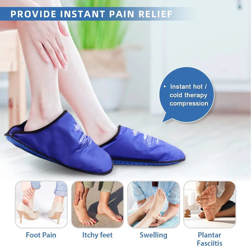 Foot Brace Ice Pack Wrap Gel Ice Slippers For Feet Neuropathy Pain Relief Hot Cold Therapy Slippers For Swollen Feet