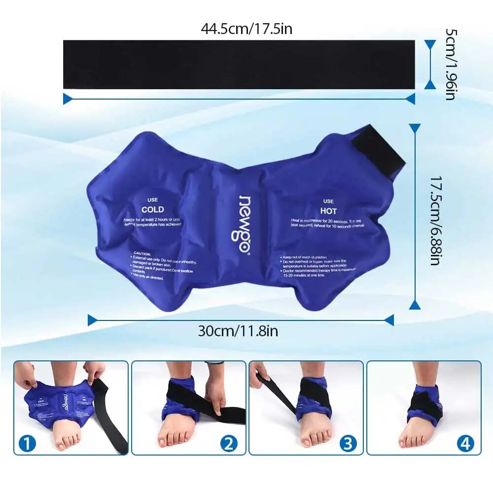 Tobillera paquete de hielo envoltura para lesiones terapia de frío caliente Gel reutilizable paquete frío soporte de tobillo para aliviar el dolor esguinces