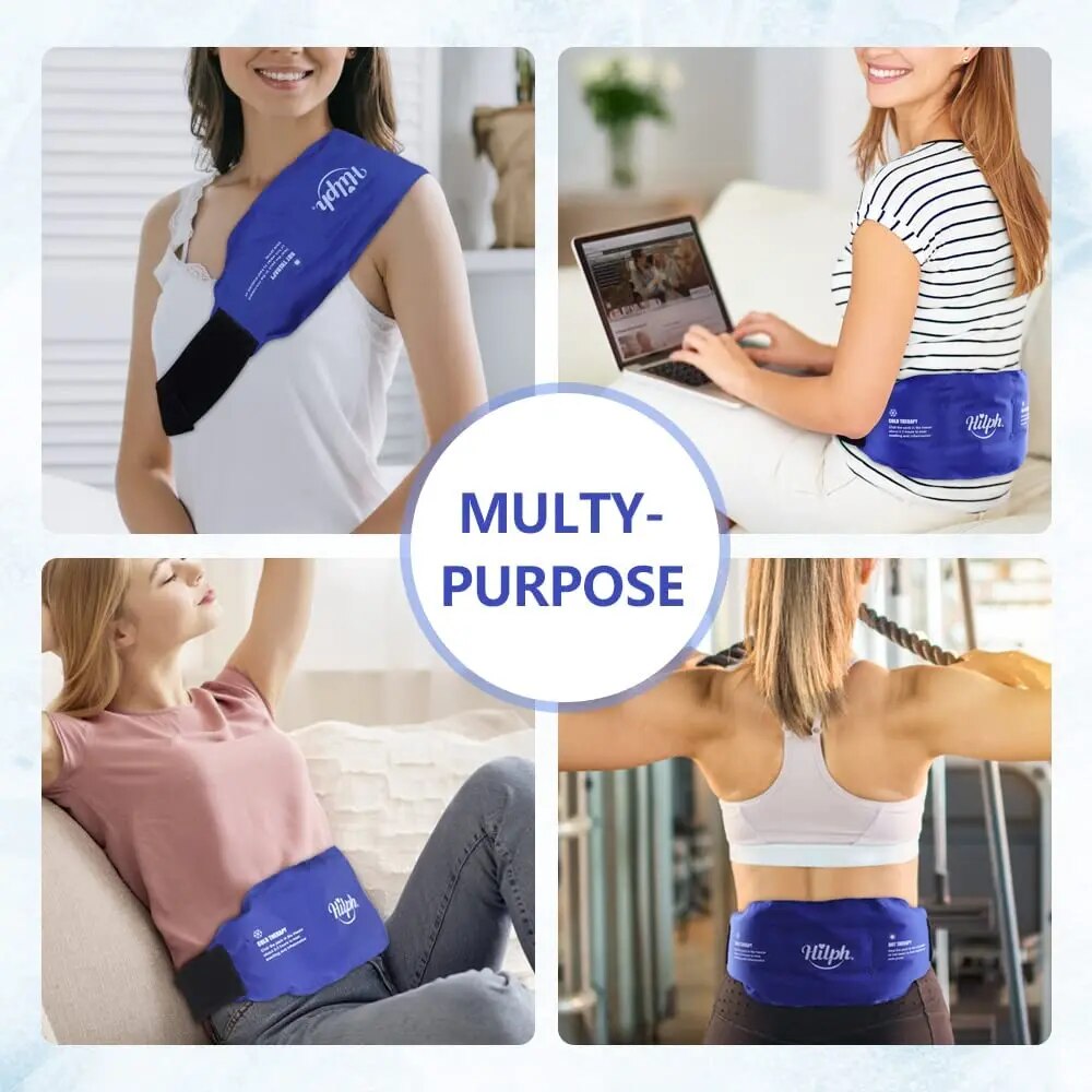 Reusable Lower Back Ice Pack For Back Injuries. Hot Cold Compress Therapy Lumbar Back Brace Support For Pain Relief.