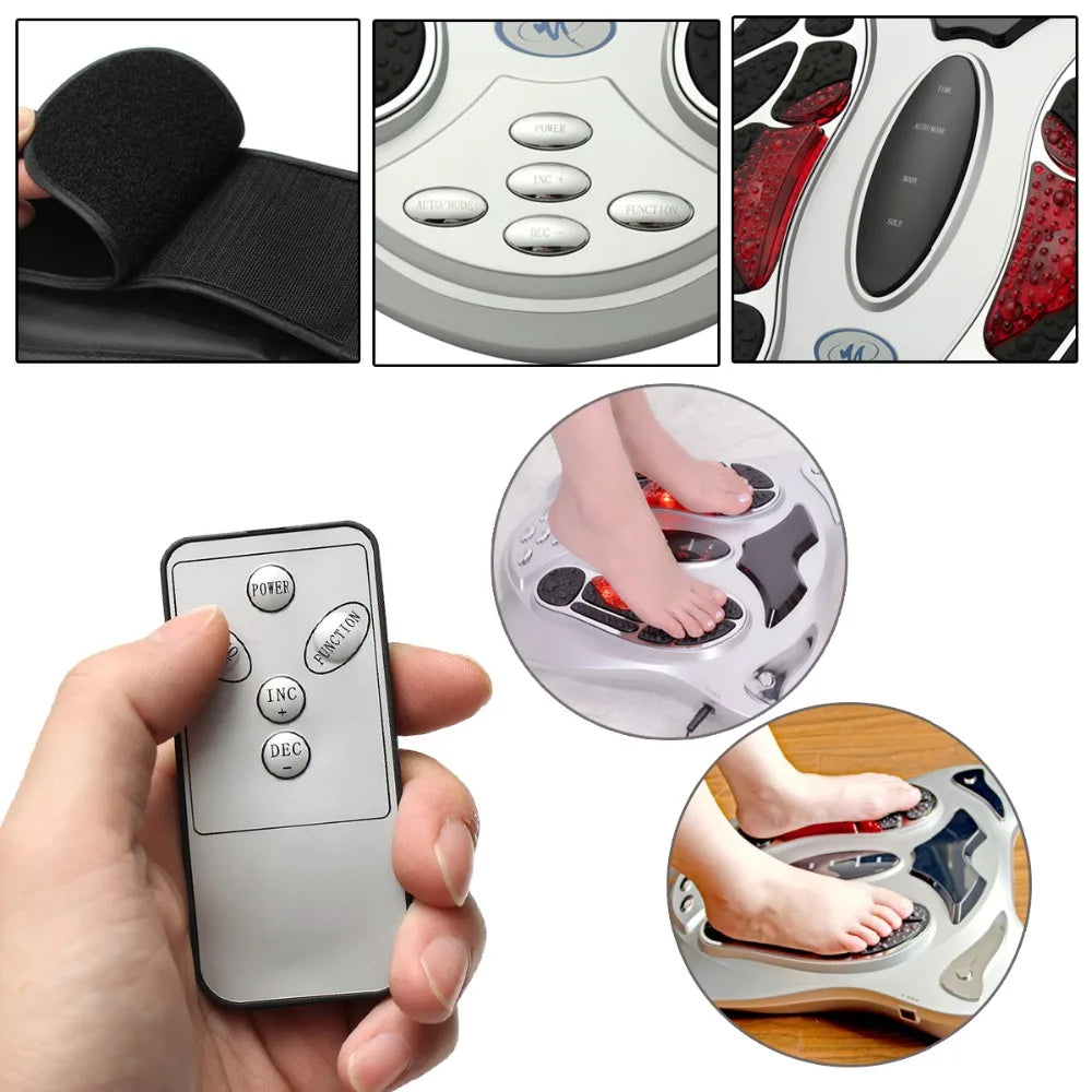 Electric Foot Massager Machine Heat Infrared Acupuncture Shiatsu Feet Massage Blood Circulation Device Body Physical Therapy