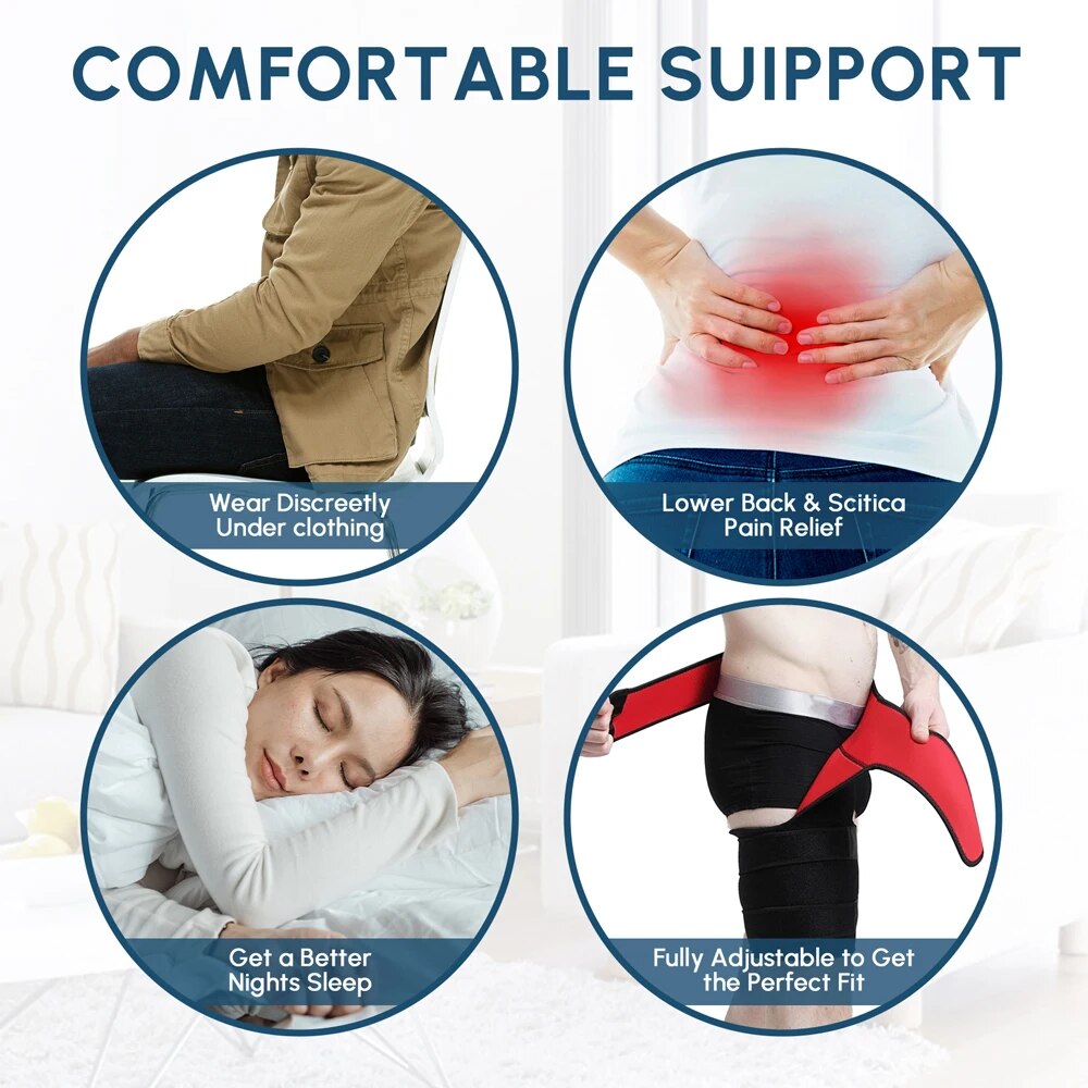 Soporte de compresión para cadera. Ciática, envoltura de ingle para aliviar el dolor, soporte para flexores de cadera, artritis para músculos tirados.