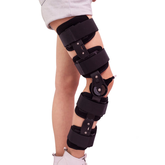 Adjustable Hinged ROM Knee Brace For Recovery ACL MCL & PCL Injury Medical Orthopedic Support Stabilizer After Surgery